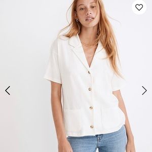 Madewell Knit Lightspun Camp Shirt in White